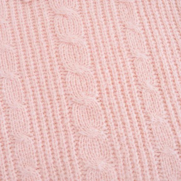 Vintage Tarazzia Light Pink Chunky Cable Knit Collared Pullover Sweater M - Picture 9 of 10